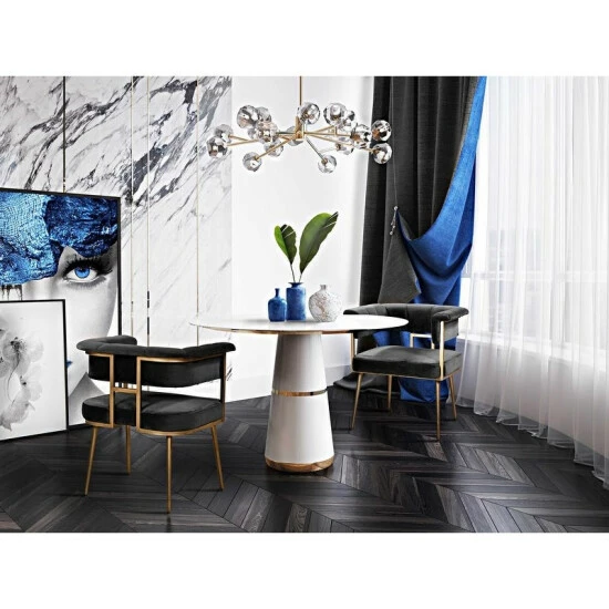 Best Pirce đ Silver Orchid West Grey Velvet Chair đ€© - Image 8