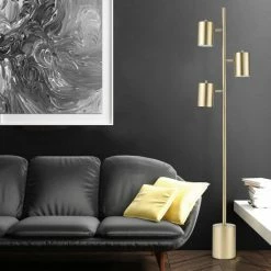 Flash Sale 😉 Silver Orchid Sangro 63-inch 3-Light Gold Floor Lamp ⌛