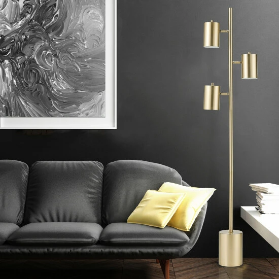 Flash Sale đ Silver Orchid Sangro 63-inch 3-Light Gold Floor Lamp â