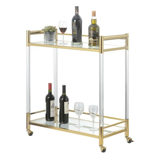 Promo 🥰 Silver Orchid 2 Tier Acrylic Glass Bar Cart ❤️ - Image 2