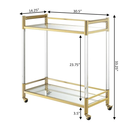 Promo 🥰 Silver Orchid 2 Tier Acrylic Glass Bar Cart ❤️ - Image 5