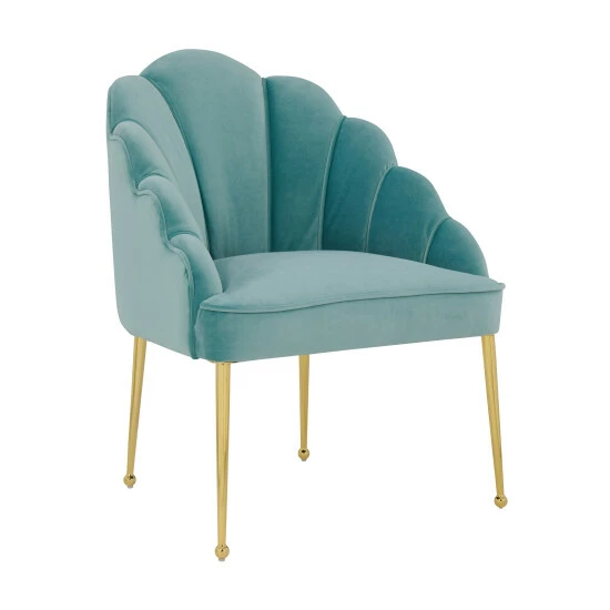 Brand new đ Silver Orchid Zelenka Sea Blue Velvet Chair ⨠- Image 2