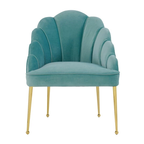 Brand new đ Silver Orchid Zelenka Sea Blue Velvet Chair ⨠- Image 3