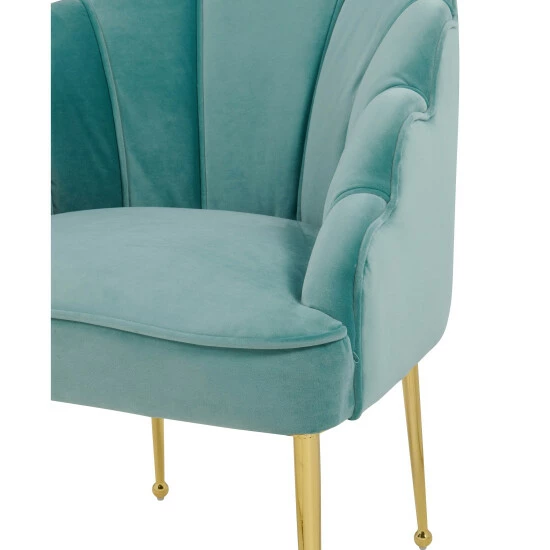 Brand new đ Silver Orchid Zelenka Sea Blue Velvet Chair ⨠- Image 5