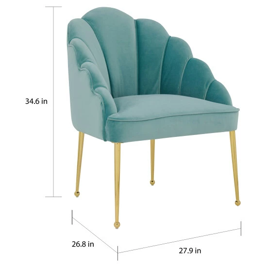 Brand new đ Silver Orchid Zelenka Sea Blue Velvet Chair ⨠- Image 6