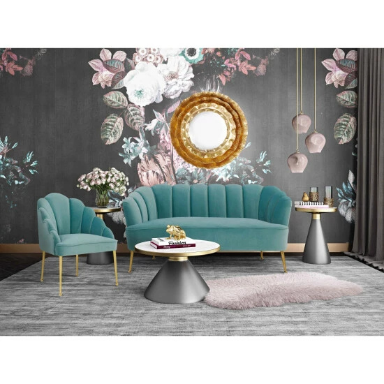 Brand new đ Silver Orchid Zelenka Sea Blue Velvet Chair ⨠- Image 7