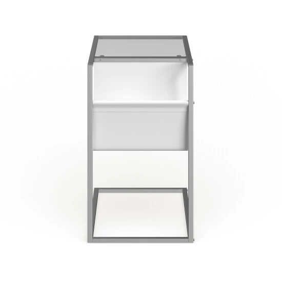 Best Pirce đ Silver Orchid Nilsson White And Chrome Metal Accent Table And Magazine Holder đ - Image 4