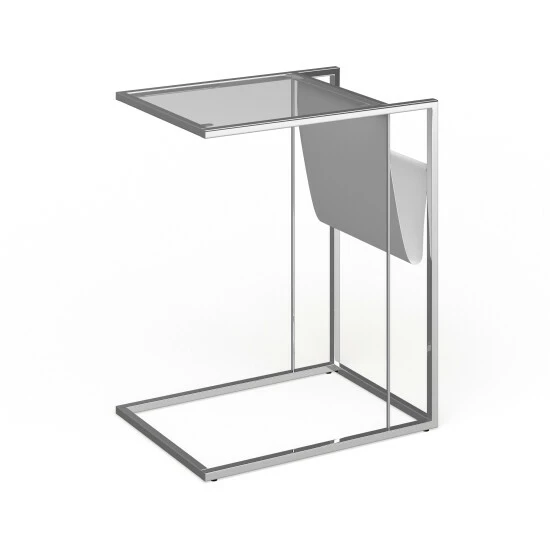 Best Pirce đ Silver Orchid Nilsson White And Chrome Metal Accent Table And Magazine Holder đ - Image 5