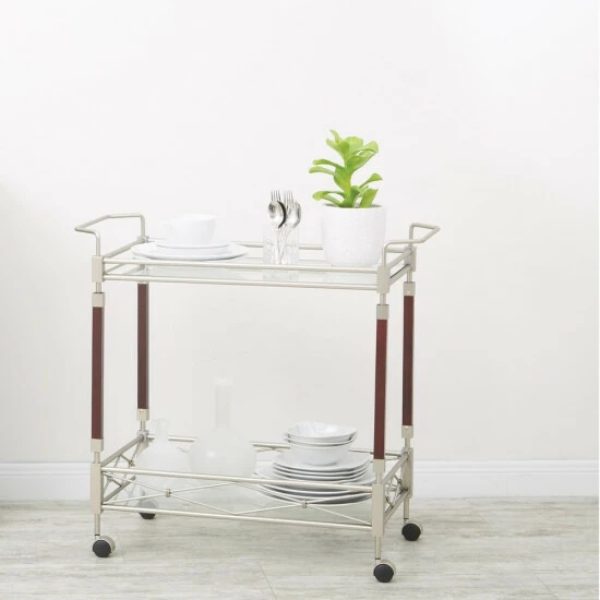 Buy ๐คฉ Silver Orchid Rita Serving Cart Brown ๐