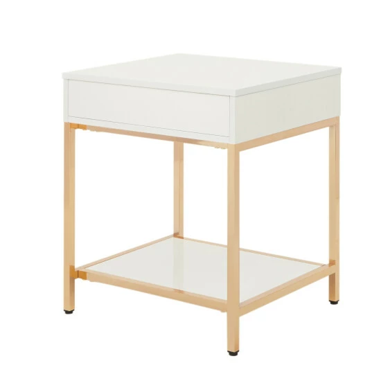 Flash Sale ๐ Silver Orchid Evans Glossy White End Table ๐งจ - Image 4