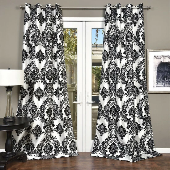 Top 10 ๐ฅฐ Silver Orchid Lucille Venetian Grommet Top 84-inch Curtain Panel White/black ๐