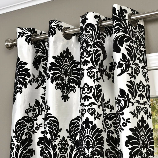 Top 10 ๐ฅฐ Silver Orchid Lucille Venetian Grommet Top 84-inch Curtain Panel White/black ๐ - Image 2