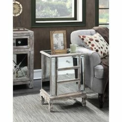 Brand new 👏 Silver Orchid Talmadge 3-Drawer Mirrored End Table Black / Mirror 🛒