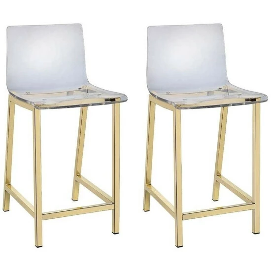 Best deal đ Silver Orchid Lederer Acylic Modern Stool (Set Of 2) - N/A đ