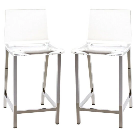 Best deal đ Silver Orchid Lederer Acylic Modern Stool (Set Of 2) - N/A đ - Image 2