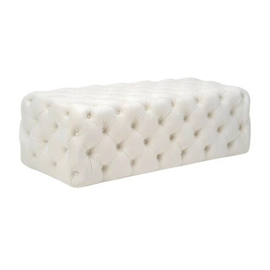 Cheapest ๐ฅฐ Silver Orchid Abbot Cream Velvet Ottoman ๐ - Image 2