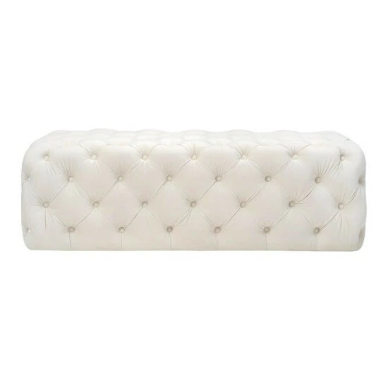 Cheapest ๐ฅฐ Silver Orchid Abbot Cream Velvet Ottoman ๐ - Image 3