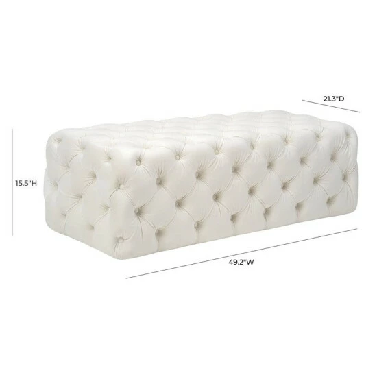 Cheapest ๐ฅฐ Silver Orchid Abbot Cream Velvet Ottoman ๐ - Image 6
