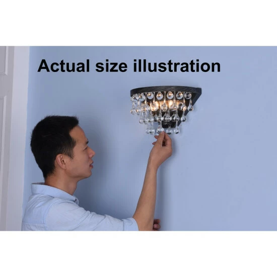 New đ„° Silver Orchid Taylor 2-light Antique Black Crystal Wall Sconce đ„ - Image 2