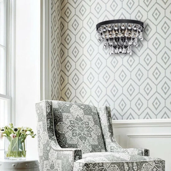 New đ„° Silver Orchid Taylor 2-light Antique Black Crystal Wall Sconce đ„ - Image 3