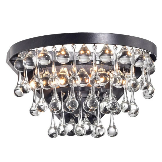 New đ„° Silver Orchid Taylor 2-light Antique Black Crystal Wall Sconce đ„ - Image 4