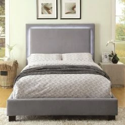 Budget 🌟 Silver Orchid Berger LED Light Grey Platform Bed 🎉