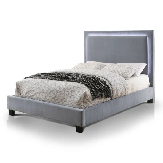 Budget đ Silver Orchid Berger LED Light Grey Platform Bed đ - Image 5