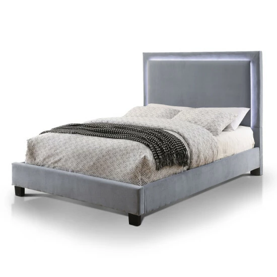 Budget đ Silver Orchid Berger LED Light Grey Platform Bed đ - Image 6