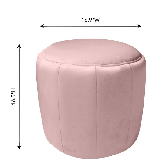 Hot Sale 🥰 Silver Orchid Abbot Blush Velvet Ottoman ✨ - Image 4