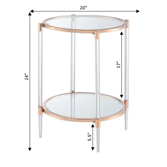 Outlet â¤ď¸ Silver Orchid Farrar Acrylic Glass End Table Clear/gold đ - Image 7