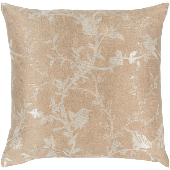 New ๐ Silver Orchid Robson Woven Floral Throw Pillow Cover Tan ๐ - Image 2