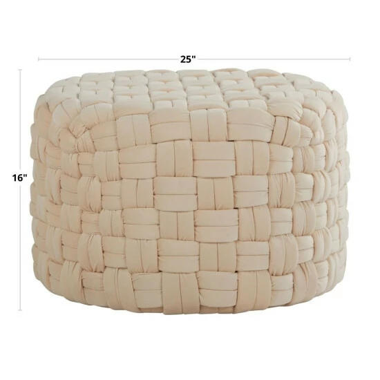 Discount ✨ Silver Orchid Camilla Braided Round 24" Ottoman Blush Pink 🧨 - Image 6