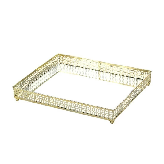 Brand new ๐ Silver Orchid Costello Gold Metal Mirror Tray ๐