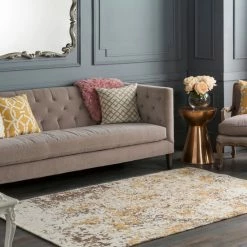 Wholesale 🌟 Silver Orchid Deveraux Flatweave Polyester Rug Brown 😀