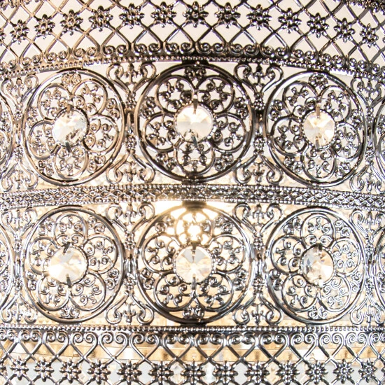 Outlet ๐ Silver Orchid Brielle Polished Nickel And Crystal 1-light Floor Lamp - 14.2"L X 14.2"W X 60.5"H โจ - Image 5