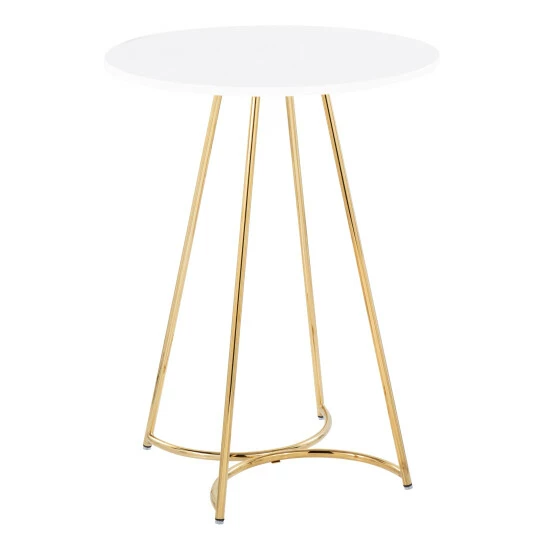 Budget ❤️ Silver Orchid Cece Counter Height Table White Wood/gold Metal 💯