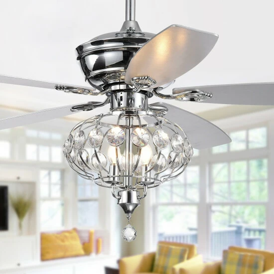 Best Pirce đ Silver Orchid Finlayson 52-inch Lighted Ceiling Fan With Reversible Blades đ