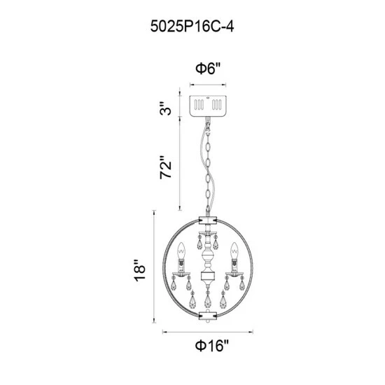Budget ๐ฅ Silver Orchid Daix Chrome 4-light Globe Chandelier With Crystals ๐คฉ - Image 3