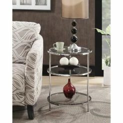 Best Sale 🤩 Silver Orchid Farrar 3-tier Round End Table 🧨