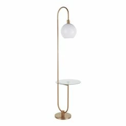Cheap 🌟 Silver Orchid Trombone Tray Table Floor Lamp Gold ✔️