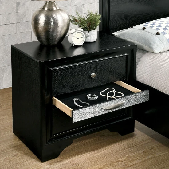 Best Pirce ๐ Silver Orchid Aoki Contemporary Black 3-drawer Nighstand ๐ - Image 3