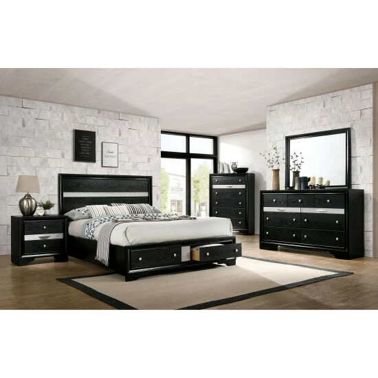 Best Pirce ๐ Silver Orchid Aoki Contemporary Black 3-drawer Nighstand ๐ - Image 4