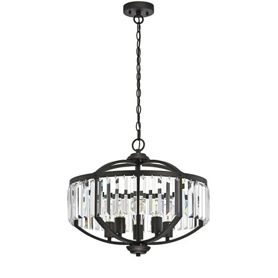 Coupon ๐ฏ Silver Orchid Basch 5-light Oil Rubbed Bronze/Crystal Glass Hanging Pendant ๐ - Image 2