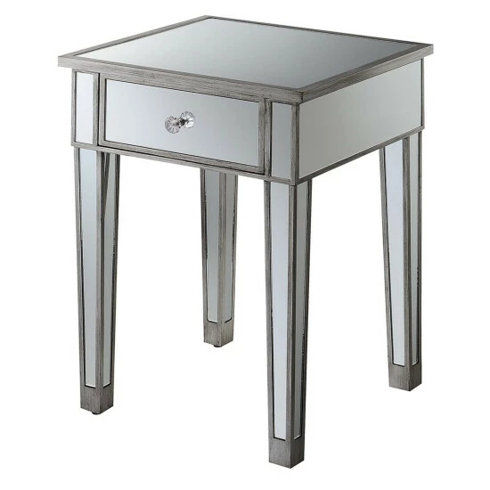 Best reviews of â Silver Orchid Talmadge Mirrored End Table With Drawer Champagne/mirror đ - Image 3