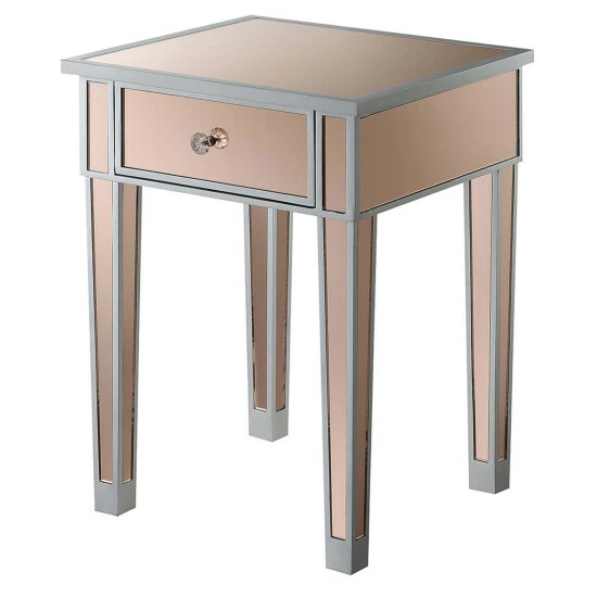 Best reviews of â Silver Orchid Talmadge Mirrored End Table With Drawer Champagne/mirror đ - Image 4