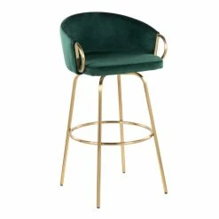 Flash Sale ✨ Silver Orchid Battista 30" Fixed-Height Gold Bar Stool With Round Gold Footrest (Set Of 2) Black Velvet/gold 🤩 -Silver Orchid Shop unnamed file 2991