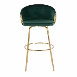 Flash Sale ✨ Silver Orchid Battista 30" Fixed-Height Gold Bar Stool With Round Gold Footrest (Set Of 2) Black Velvet/gold 🤩 -Silver Orchid Shop unnamed file 2994