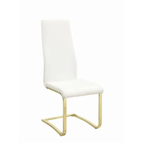 Best deal đ Silver Orchid Valkyrien White And Gold Dining Side Chairs (Set Of 4) - 17" X 22.75" X 43.75" ⨠- Image 2