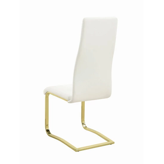 Best deal đ Silver Orchid Valkyrien White And Gold Dining Side Chairs (Set Of 4) - 17" X 22.75" X 43.75" ⨠- Image 3