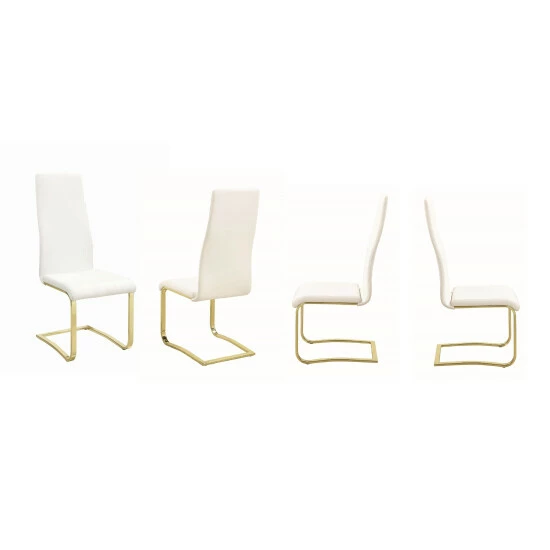 Best deal đ Silver Orchid Valkyrien White And Gold Dining Side Chairs (Set Of 4) - 17" X 22.75" X 43.75" ⨠- Image 5